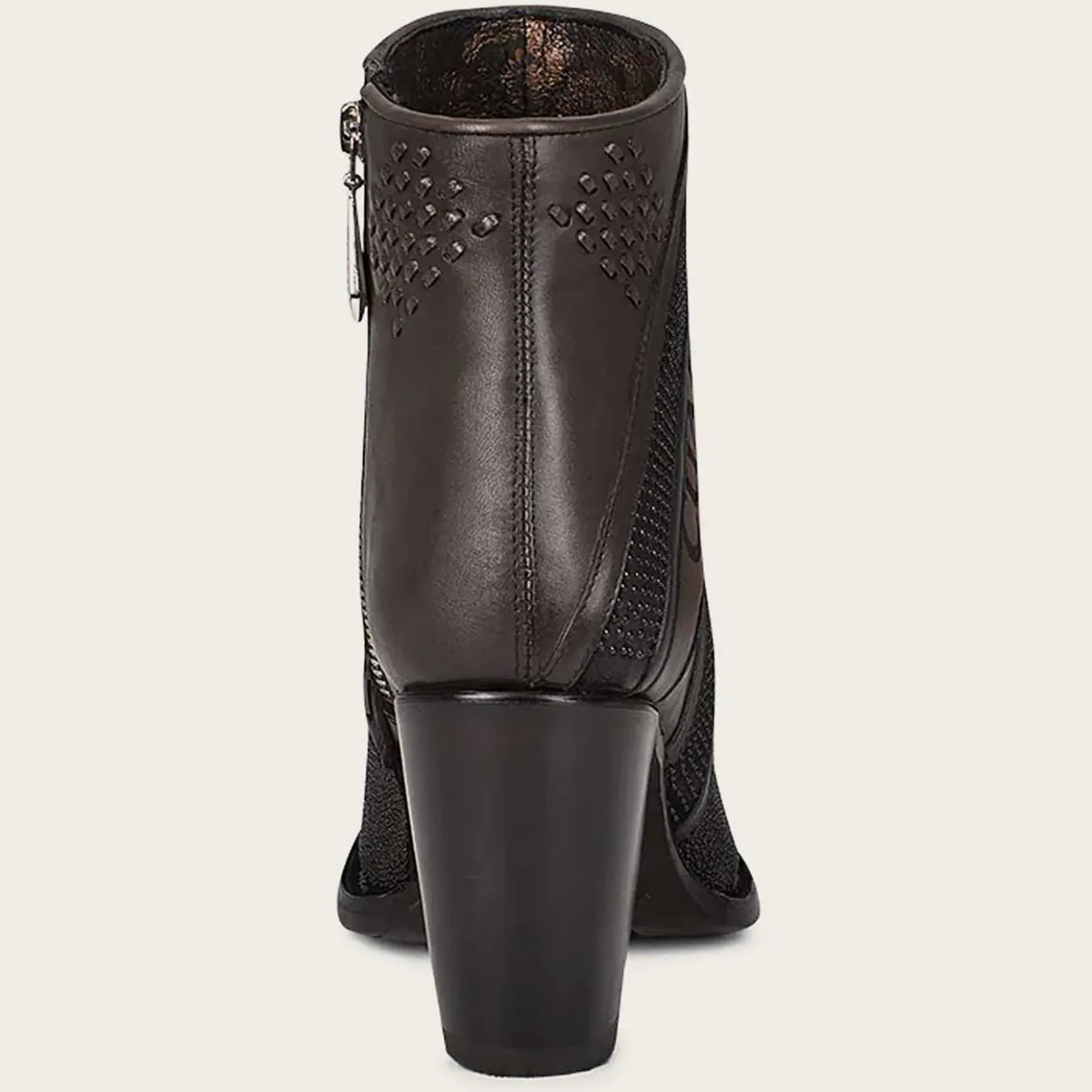 Women Cuadra Ankle Boots & Booties-Hand-Painted Exotic Black Stingray Leather Bootie