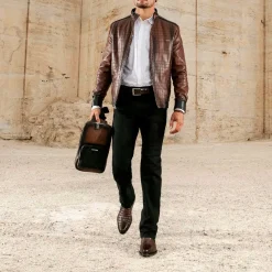 Men Cuadra Urban & Casual Boots-Hand-Painted Exotic Brown Leather Boots