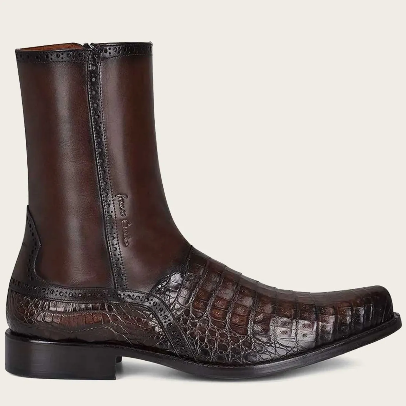 Men Cuadra Urban & Casual Boots-Hand-Painted Exotic Brown Leather Boots