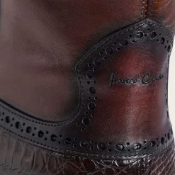 Men Cuadra Urban & Casual Boots-Hand-Painted Exotic Brown Leather Boots