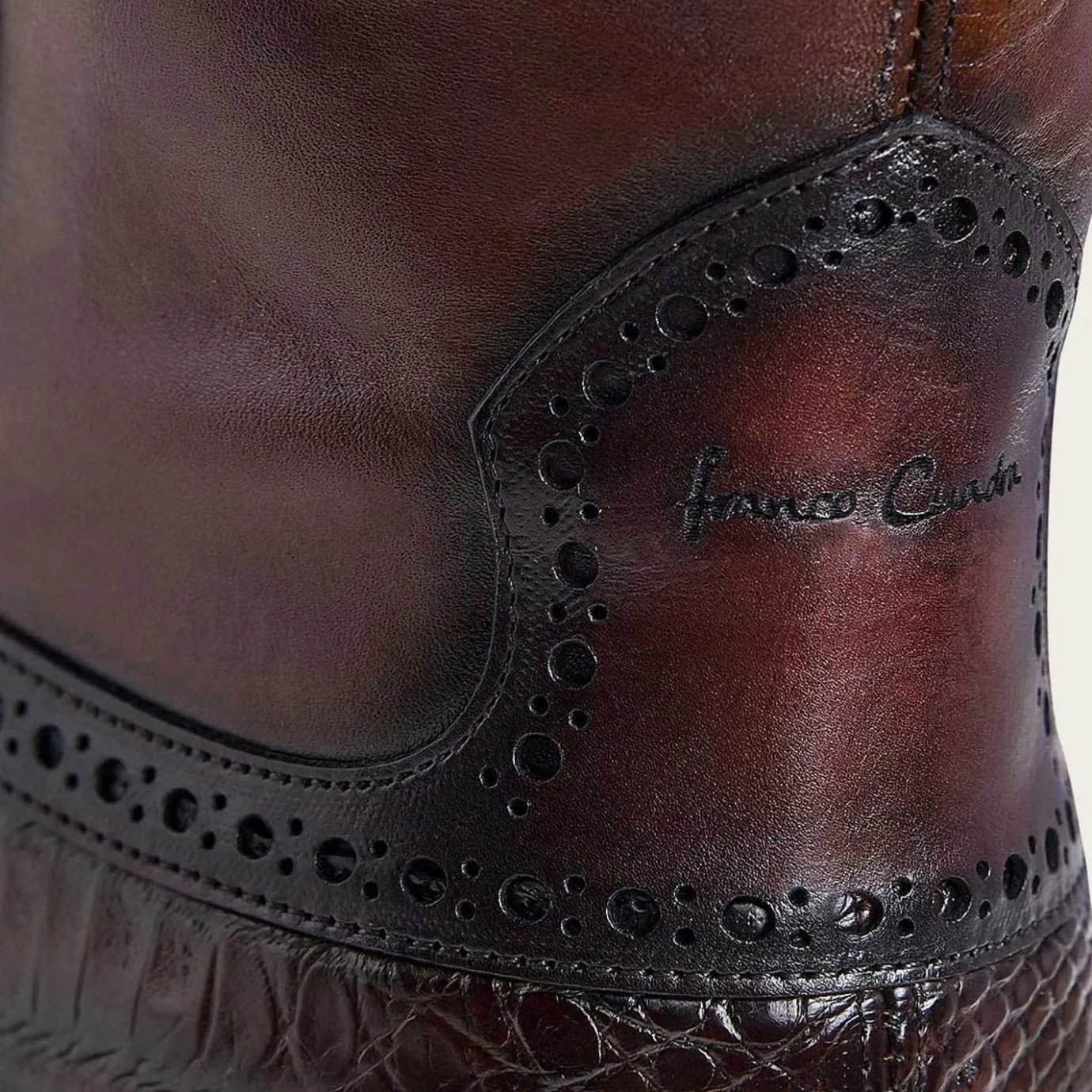 Men Cuadra Urban & Casual Boots-Hand-Painted Exotic Brown Leather Boots