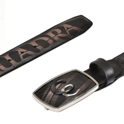 Men Cuadra Belts-Hand-Painted Grey Leather Western Belt With Double Metal Insert