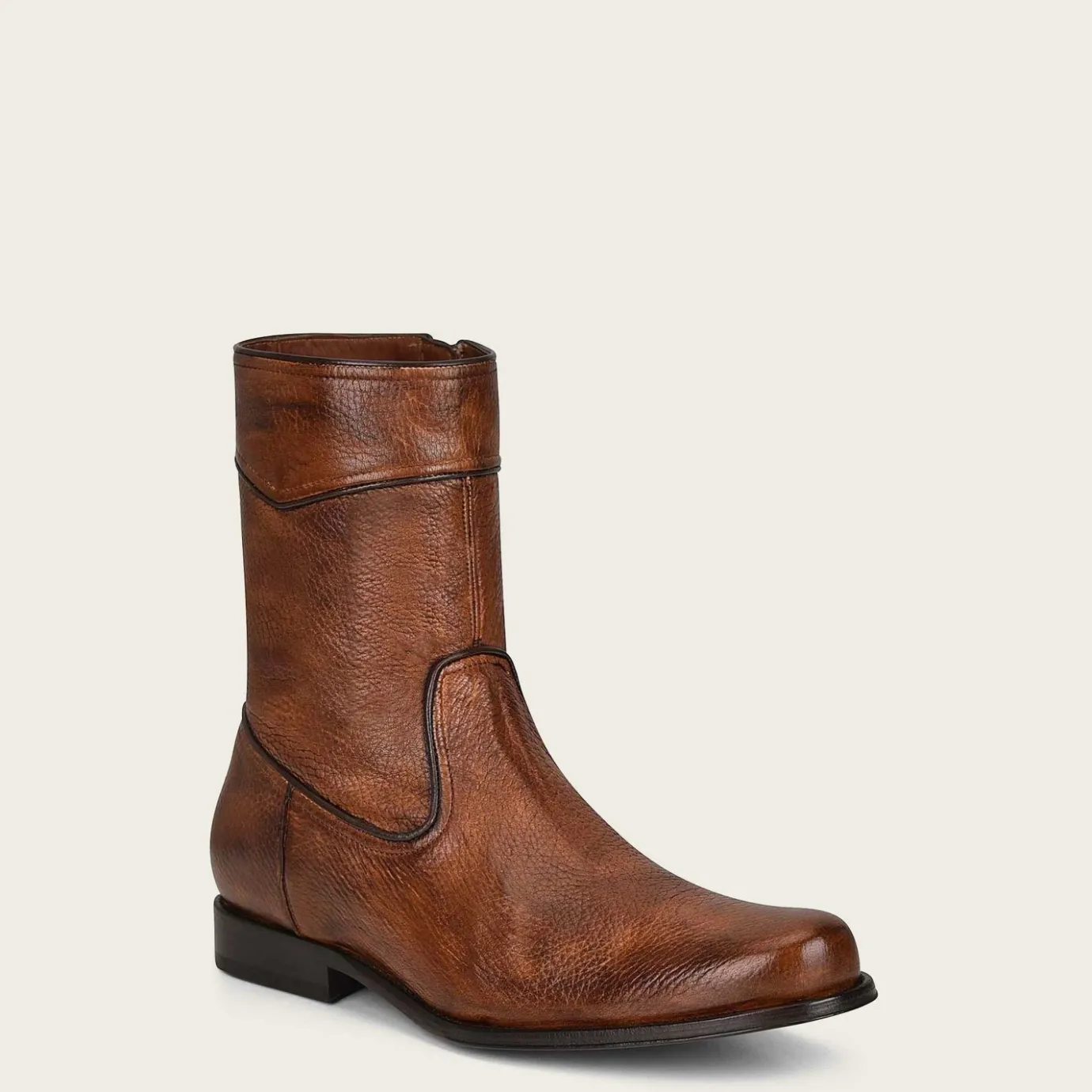 Men Cuadra Dress Boots-Hand-Painted Honey Deer Leather Boots By Franco