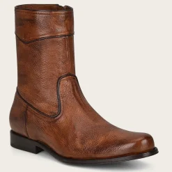 Men Cuadra Dress Boots-Hand-Painted Honey Deer Leather Boots By Franco