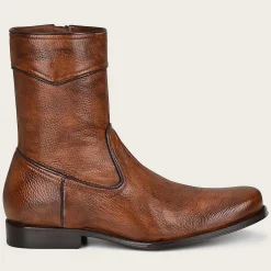 Men Cuadra Dress Boots-Hand-Painted Honey Deer Leather Boots By Franco