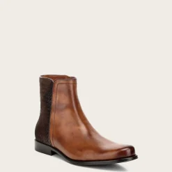 Men Cuadra Dress Boots-Hand-Painted Honey Leather Boot With Handwoven Application