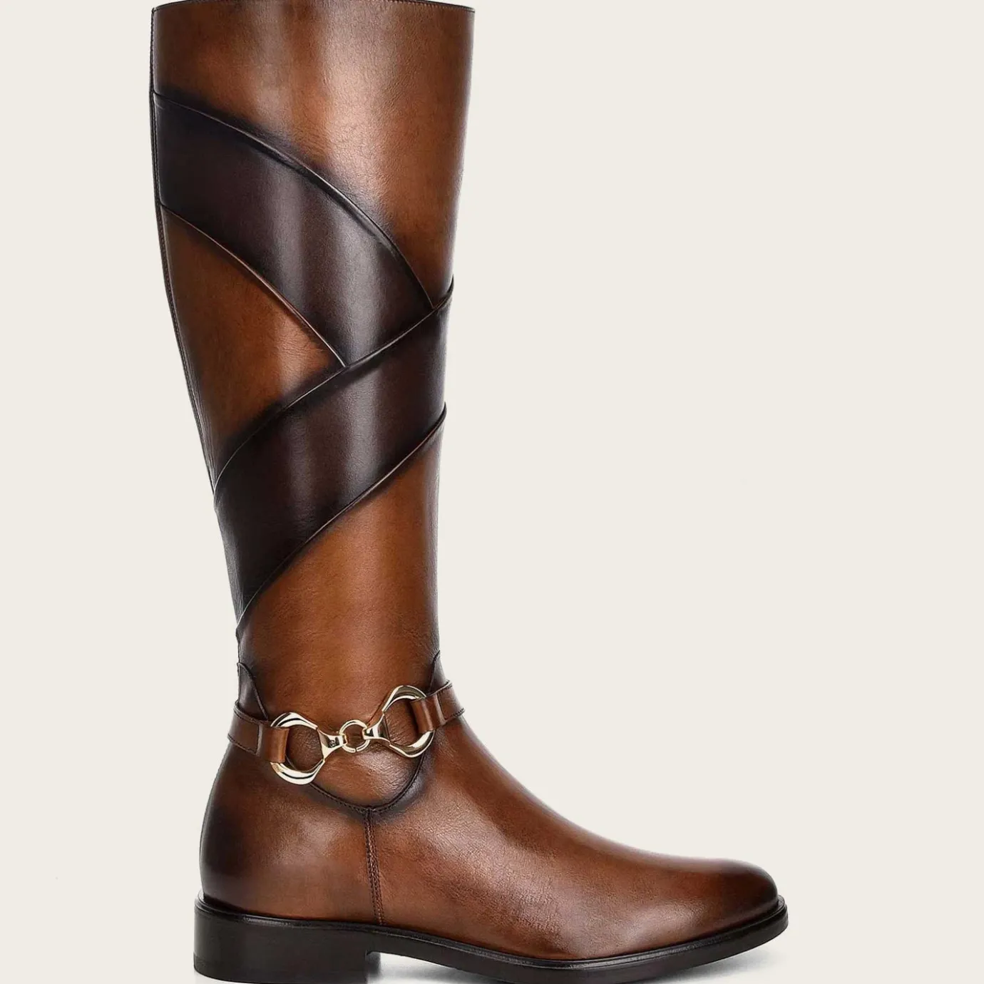 Women Cuadra Tall & Knee-High Boots-Hand-Painted Honey Leather Riding Boot With Contrasting Colors