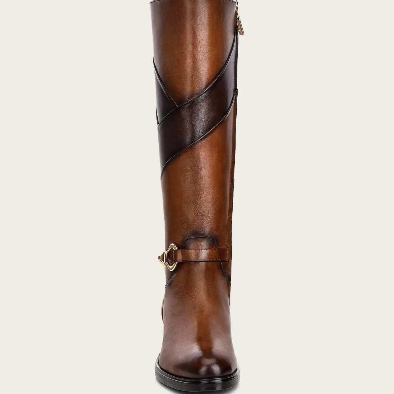 Women Cuadra Tall & Knee-High Boots-Hand-Painted Honey Leather Riding Boot With Contrasting Colors