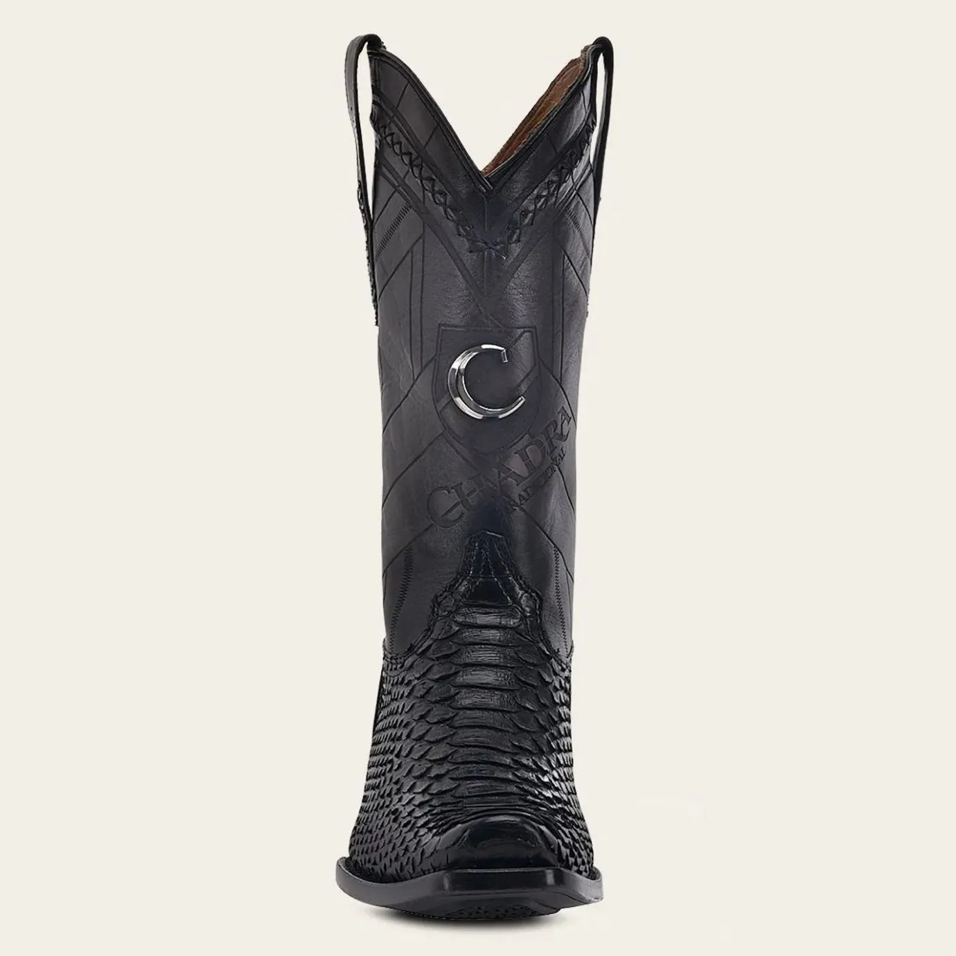 Men Cuadra Western Boots-Hand-Painted Traditional Blue Python Leather Boot