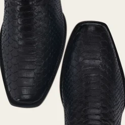 Men Cuadra Western Boots-Hand-Painted Traditional Blue Python Leather Boot