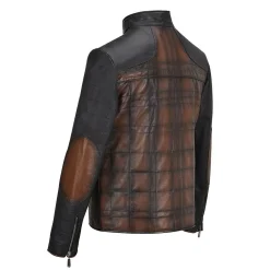 Men Cuadra Jackets-Hand-Shaded Finish Brown Leather Jacket