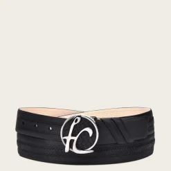 Men Cuadra Belts-Handwoven Black Leather Belt