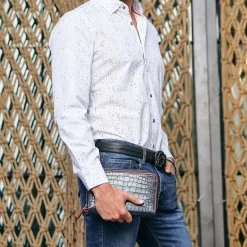 Men Cuadra Belts-Handwoven Black Leather Belt