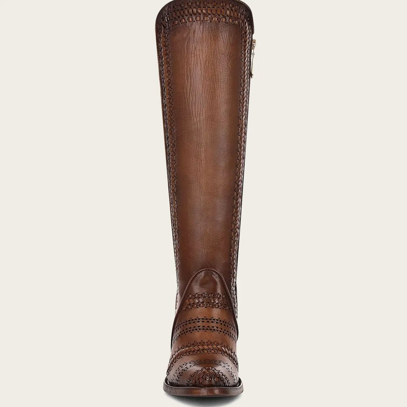 Women Cuadra Tall & Knee-High Boots-Handwoven Brown Leather Boot