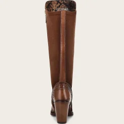 Women Cuadra Tall & Knee-High Boots-Handwoven Brown Leather Boot