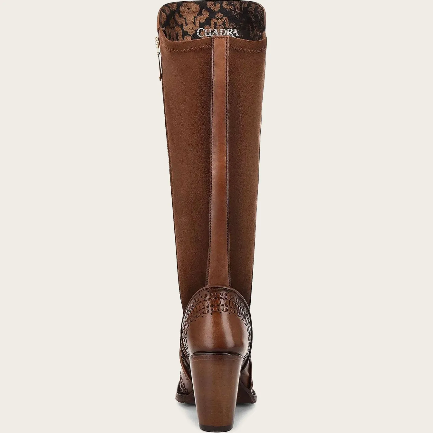 Women Cuadra Tall & Knee-High Boots-Handwoven Brown Leather Boot