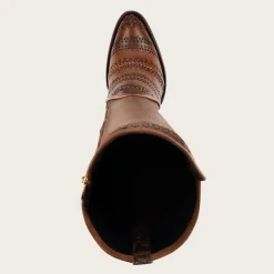 Women Cuadra Tall & Knee-High Boots-Handwoven Brown Leather Boot