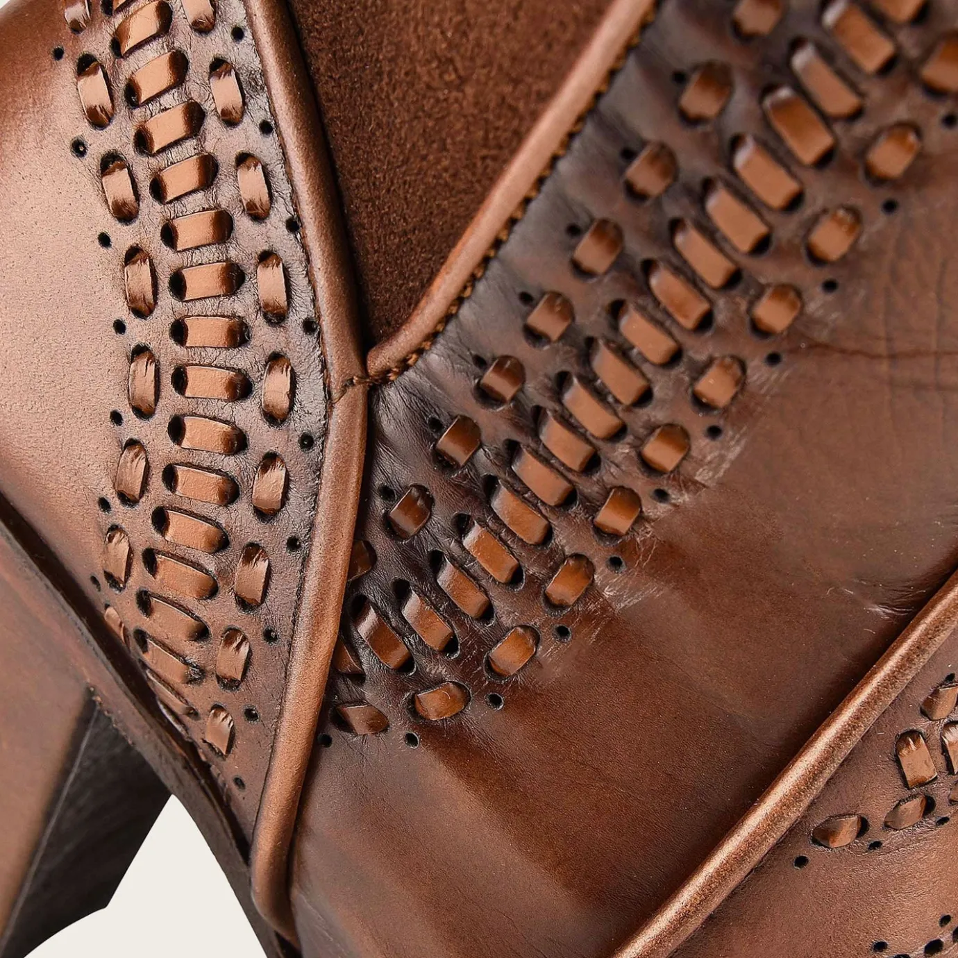 Women Cuadra Tall & Knee-High Boots-Handwoven Brown Leather Boot