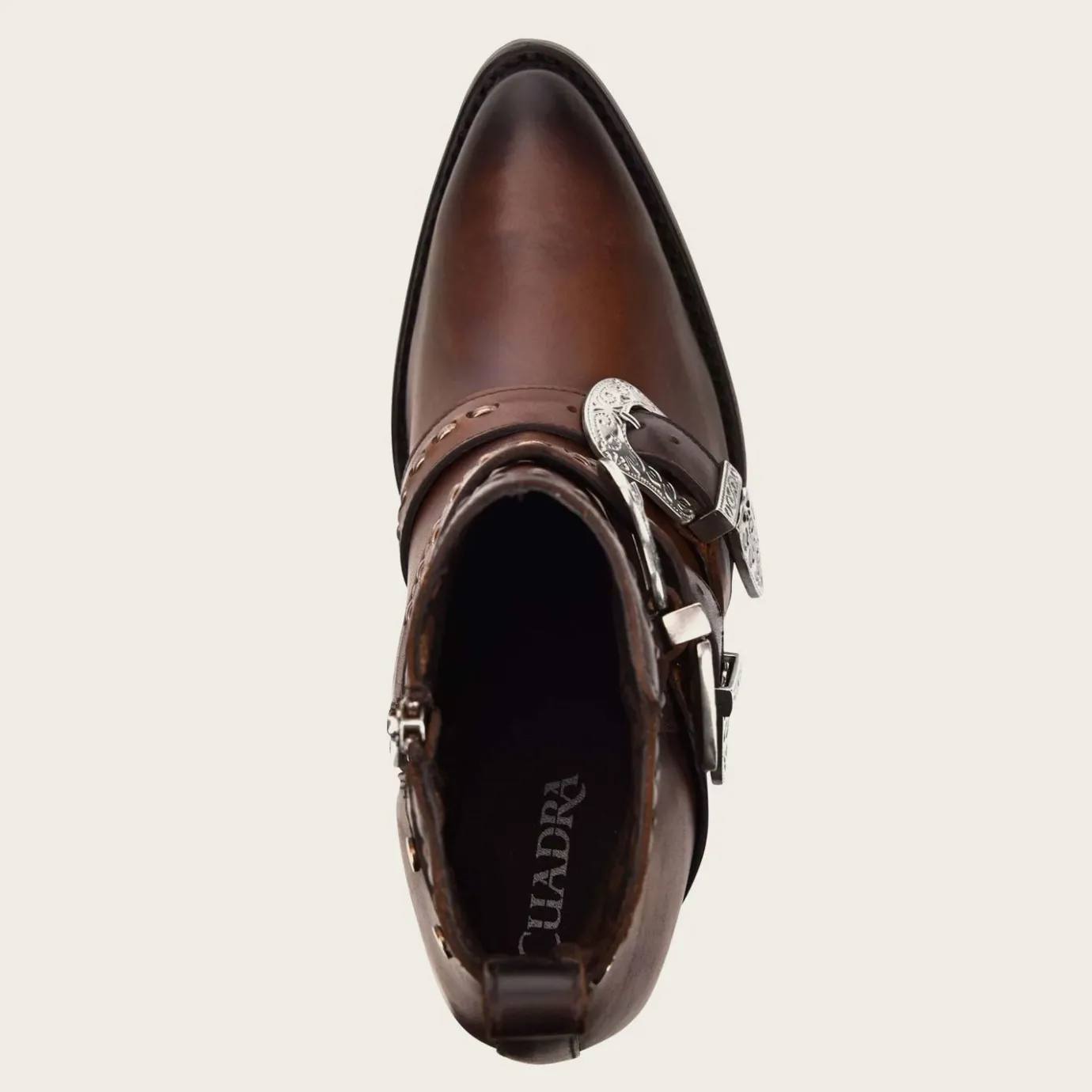 Women Cuadra Ankle Boots & Booties-Handwoven Brown Leather Bootie