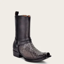 Men Cuadra Urban & Casual Boots-Handwoven Grey Python Leather Boots For Men