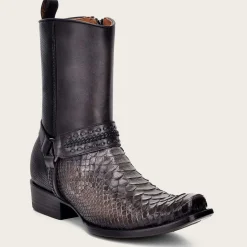 Men Cuadra Urban & Casual Boots-Handwoven Grey Python Leather Boots For Men