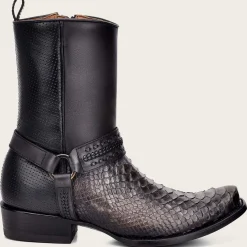 Men Cuadra Urban & Casual Boots-Handwoven Grey Python Leather Boots For Men