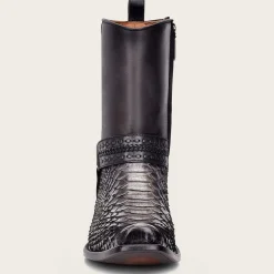 Men Cuadra Urban & Casual Boots-Handwoven Grey Python Leather Boots For Men