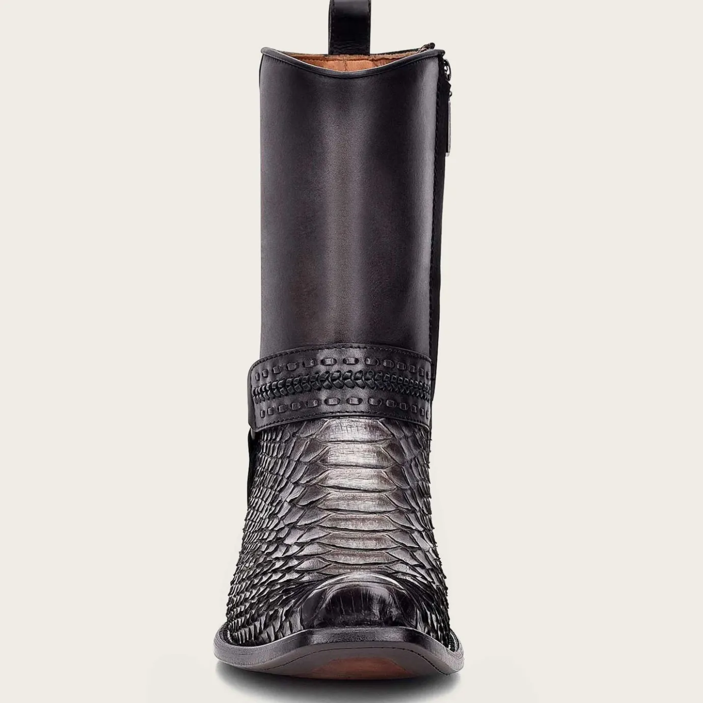 Men Cuadra Urban & Casual Boots-Handwoven Grey Python Leather Boots For Men
