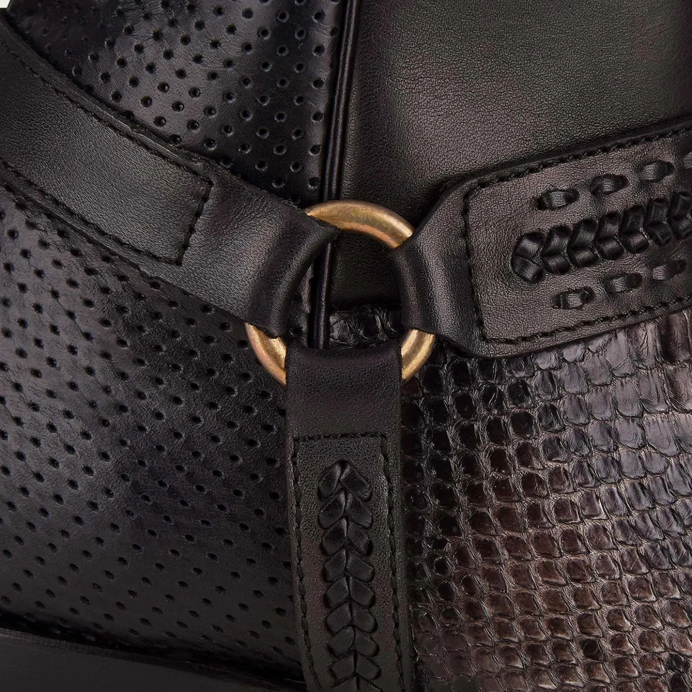 Men Cuadra Urban & Casual Boots-Handwoven Grey Python Leather Boots For Men