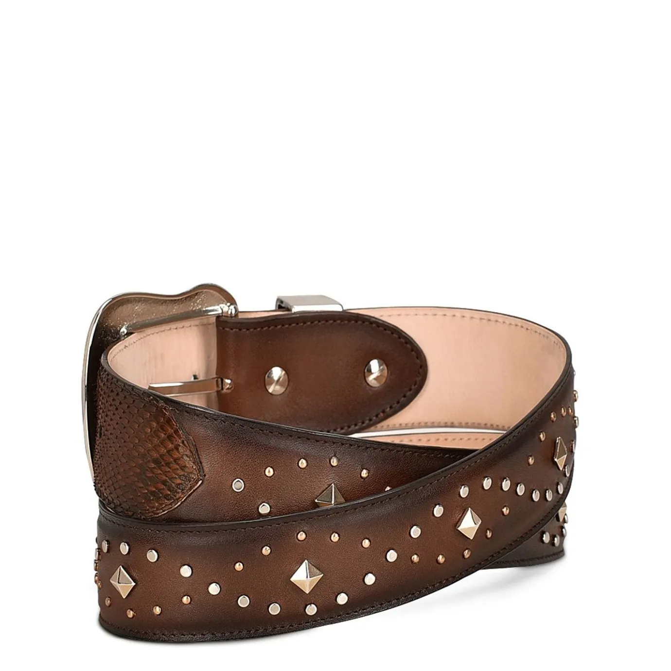 Women Cuadra Belts-Handwoven Honey Exotic Leather Cowgirl Belt