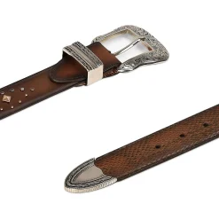 Women Cuadra Belts-Handwoven Honey Exotic Leather Cowgirl Belt
