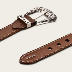 Women Cuadra Belts-Handwoven Honey Leather Belt With Metallic Buckle