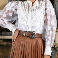 Women Cuadra Belts-Handwoven Honey Leather Belt With Metallic Buckle