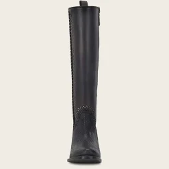 Women Cuadra Tall & Knee-High Boots-High Black Exotic Leather Boot With Different Textures