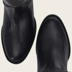 Women Cuadra Tall & Knee-High Boots-High Black Exotic Leather Boot With Different Textures
