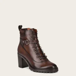 Women Cuadra Ankle Boots & Booties-High Heel Urban Brown Leather Bootie