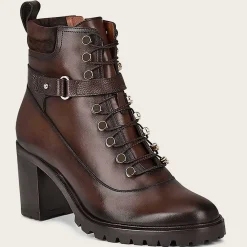 Women Cuadra Ankle Boots & Booties-High Heel Urban Brown Leather Bootie