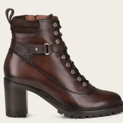 Women Cuadra Ankle Boots & Booties-High Heel Urban Brown Leather Bootie