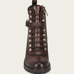 Women Cuadra Ankle Boots & Booties-High Heel Urban Brown Leather Bootie