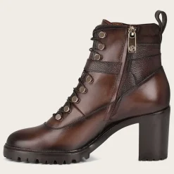Women Cuadra Ankle Boots & Booties-High Heel Urban Brown Leather Bootie