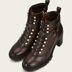 Women Cuadra Ankle Boots & Booties-High Heel Urban Brown Leather Bootie
