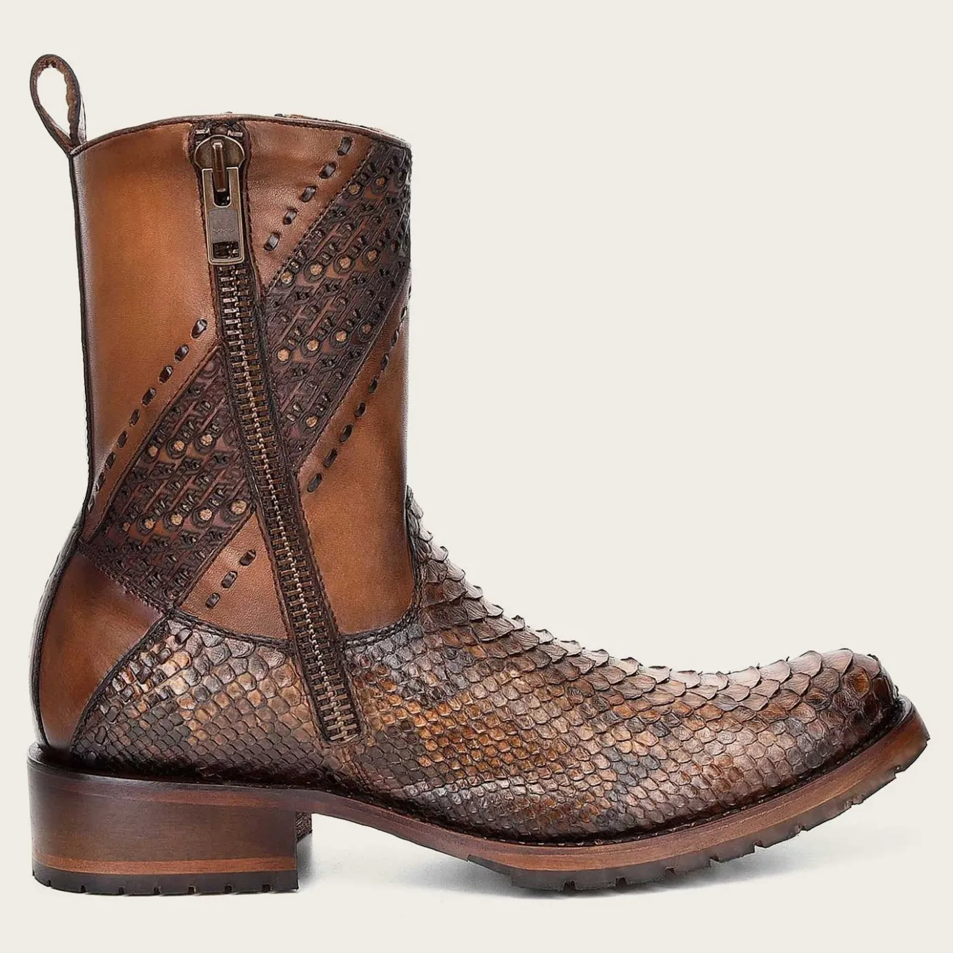 Men Cuadra Urban & Casual Boots-Honey Python Leather Cowboy Boots