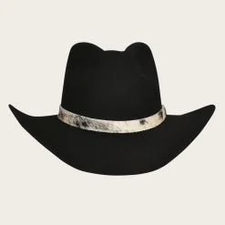Women Cuadra Hats-Leathered Cow Belted Black Wool Hat