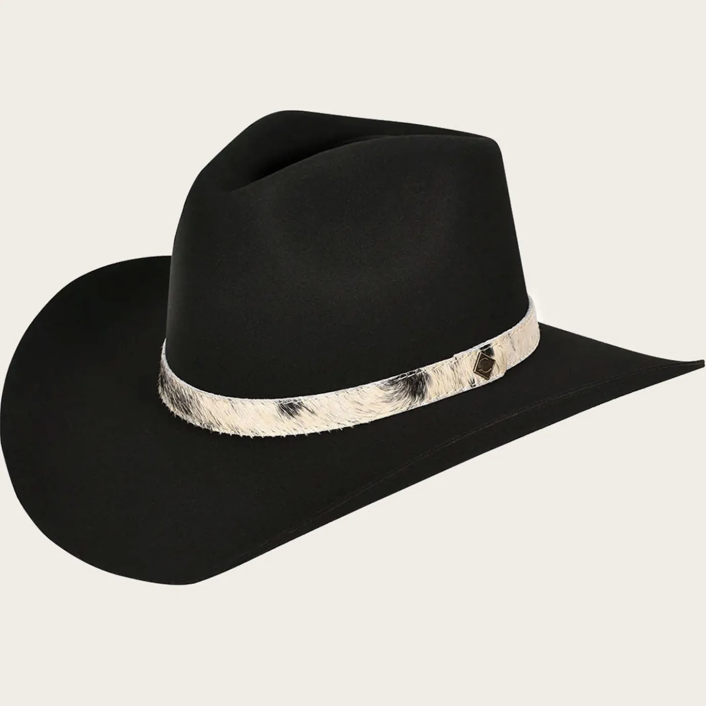 Women Cuadra Hats-Leathered Cow Belted Black Wool Hat