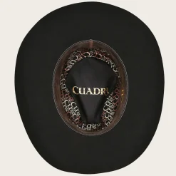 Women Cuadra Hats-Leathered Cow Belted Black Wool Hat