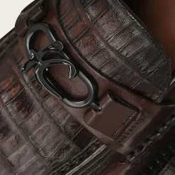 Men Cuadra Loafers & Driving Shoes-Men Loafer Shoe In Brown Genuine Cayman Leather