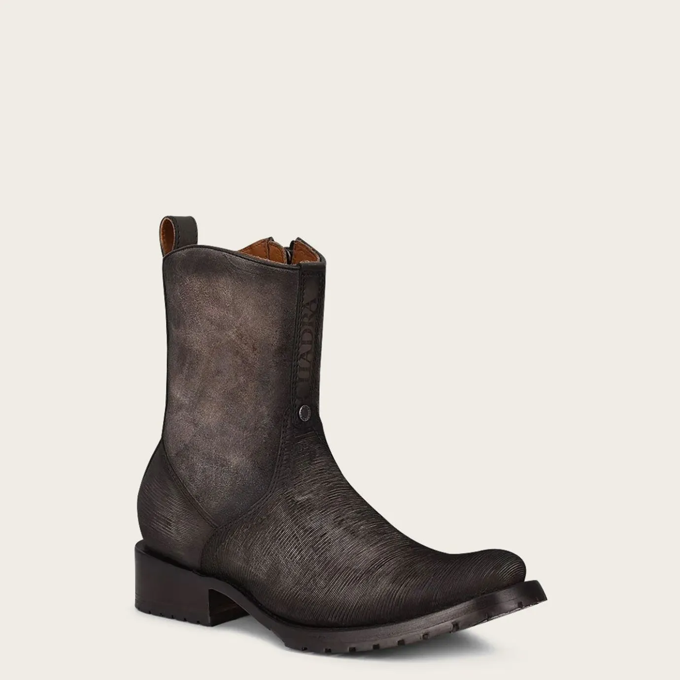 Men Cuadra Urban & Casual Boots-Mens Biker Boots Grey Leather