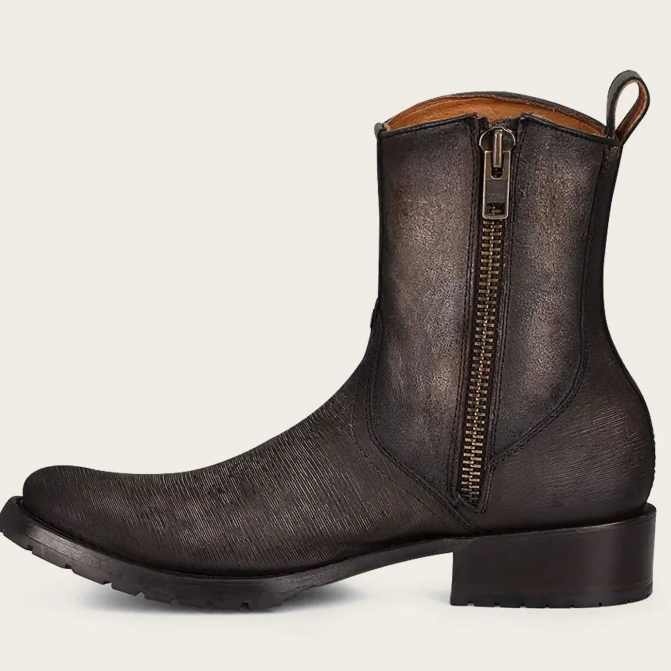 Men Cuadra Urban & Casual Boots-Mens Biker Boots Grey Leather