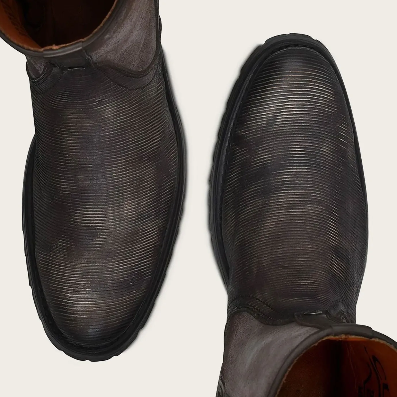 Men Cuadra Urban & Casual Boots-Mens Biker Boots Grey Leather