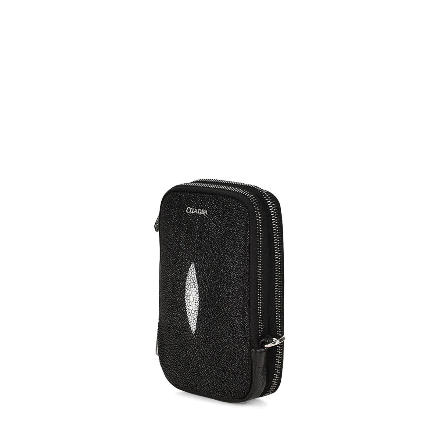 Men Cuadra Handbags-Mens Black Exotic Leather Cross Bag